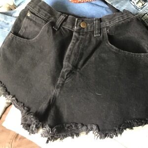 Wrangler black denim girls shorts 16 regular